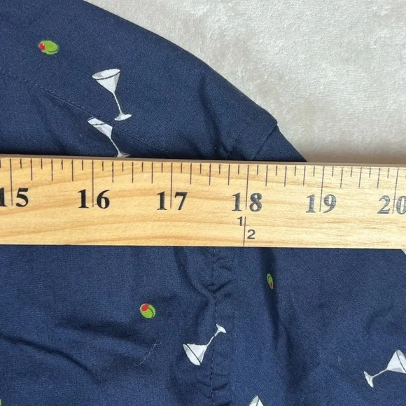 NWT Large J. Crew Classic Navy Shirt with Martini Glass All Over Print - Picture 9 of 10